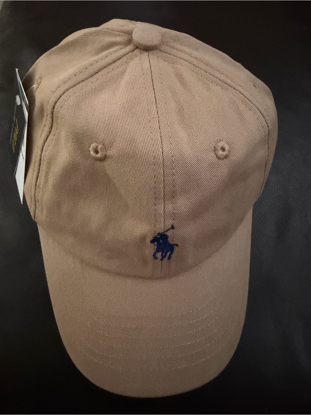 Ralph Lauren Polo Cap in Khaki with Navy Logo - Picture 4 of 4